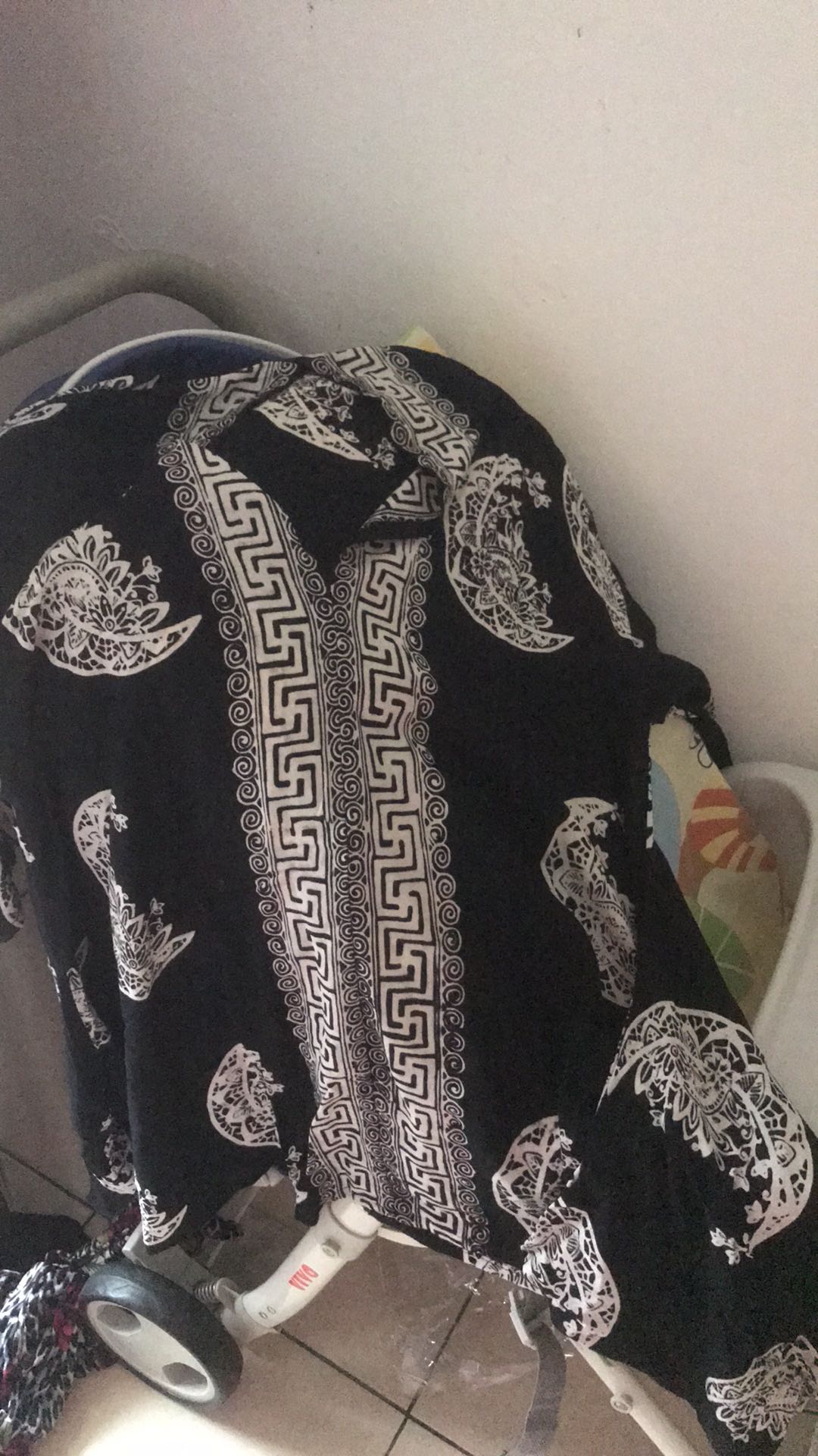 Tunic Batik Cap Modern Motif Crescent Putihan