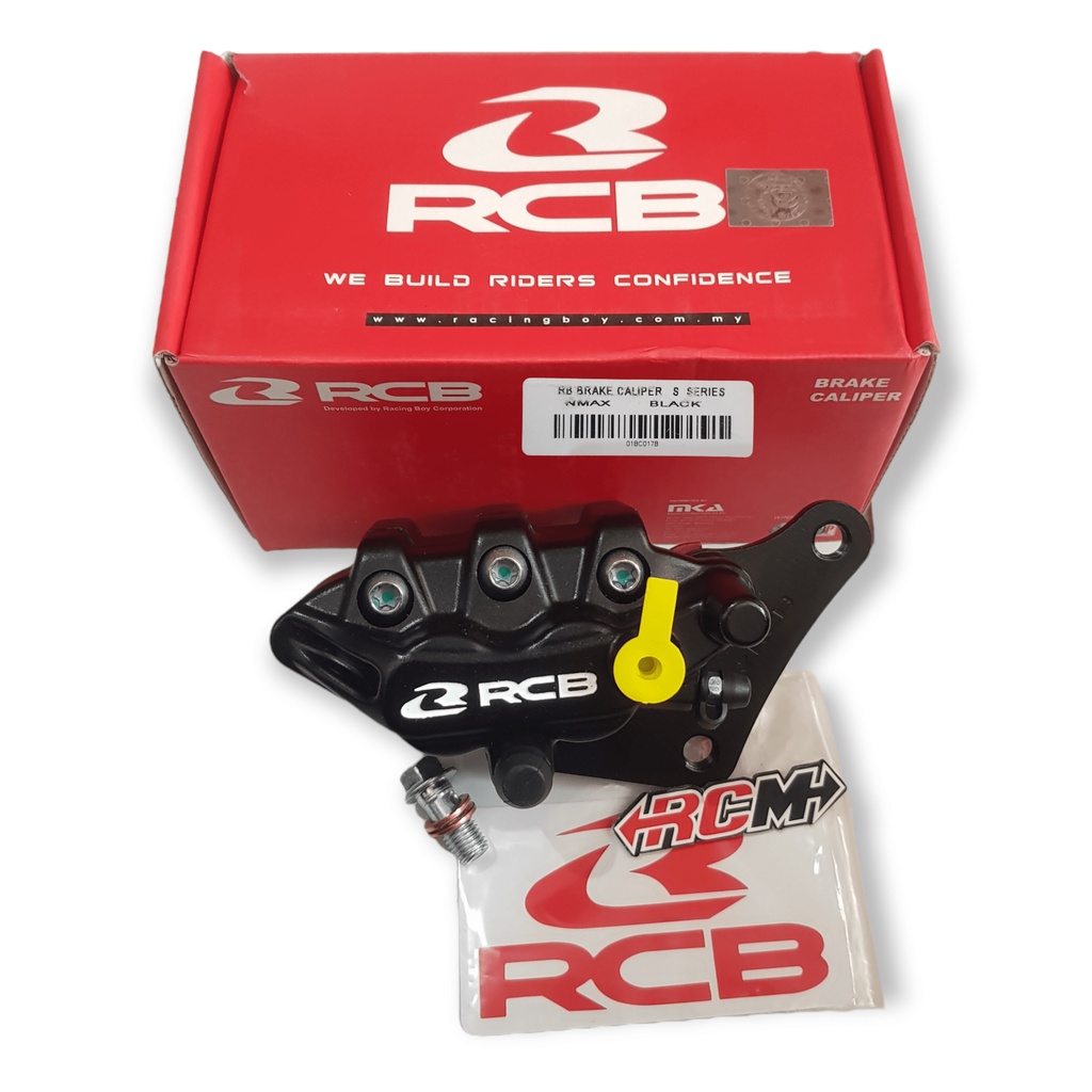 KALIPER CALIPER DEPAN RACING BOY RACINGBOY DOUBLE 2 PISTON S SERIES KEPALA BABI WARNA BLACK HITAM SILVER MERAH RED GOLD EMAS NMAX N MAX N-MAX AEROX ORI ORIGINAL RCBB ASLI