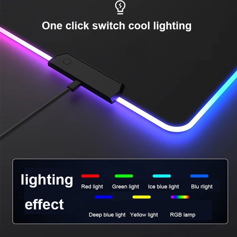 Mouse Pad Gaming Glowing LED High Precision Mousepad RGB XL 80cm*30cm Besar For PC