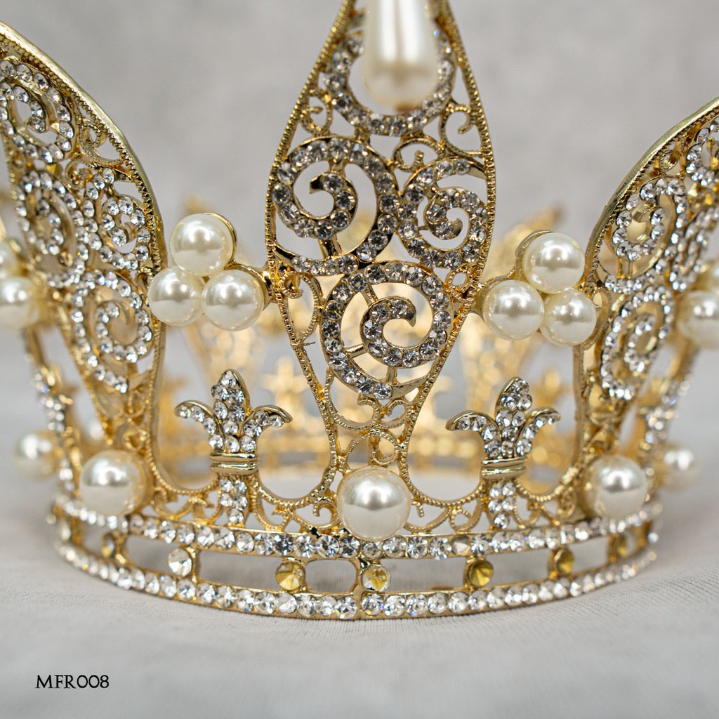 [STOK TERBATAS] MAHKOTA FULL ROUND BRIDAL CROWN AKSESORIS PESTA MFR008