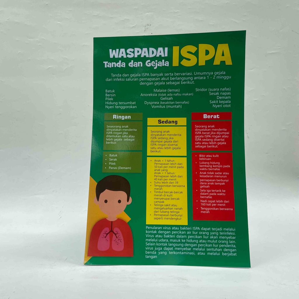 Poster ISPA, Poster Kesehatan, Pneumonia, Poster LAMINATING