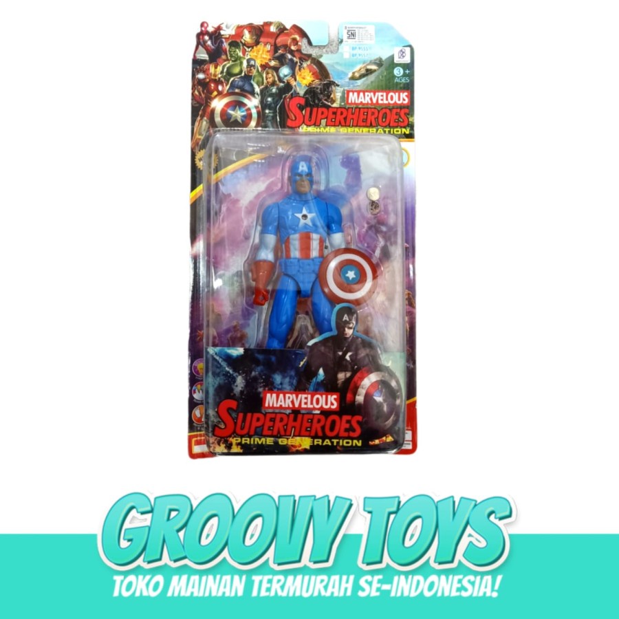 Mainan Anak Robot Marvelous Superheroes - Figure Marvel 4 asst BP 9555