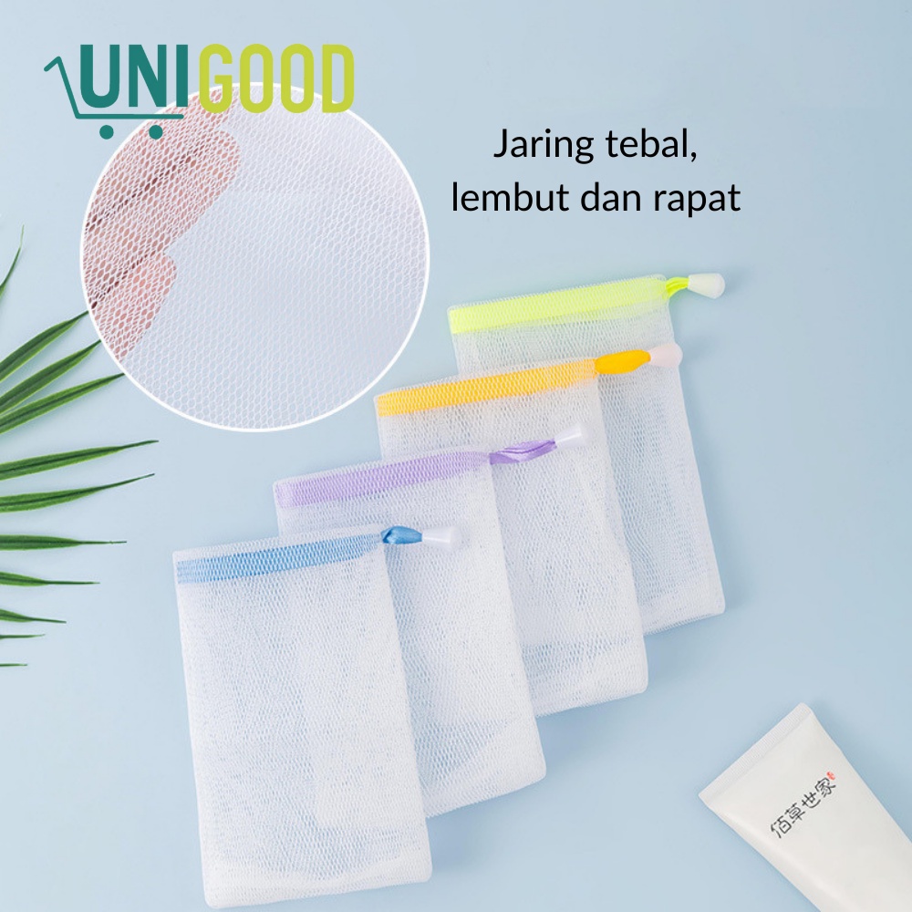 UNIGOOD - Premium Bubble Foaming Net Kantong Jaring Sabun Penghasil Busa Cuci Muka