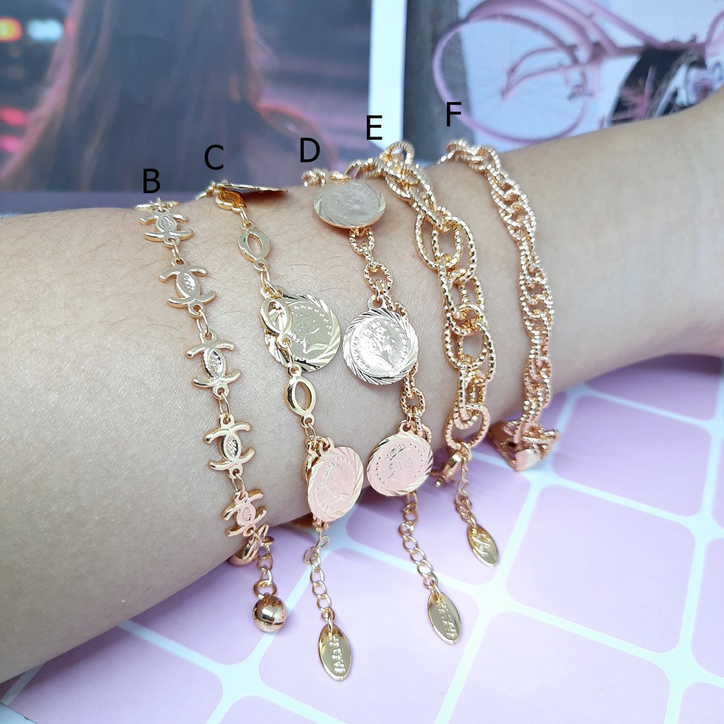 Gelang Koin Tambang Xuping Rantai Tebal Lilit Lapis Emas - BB217