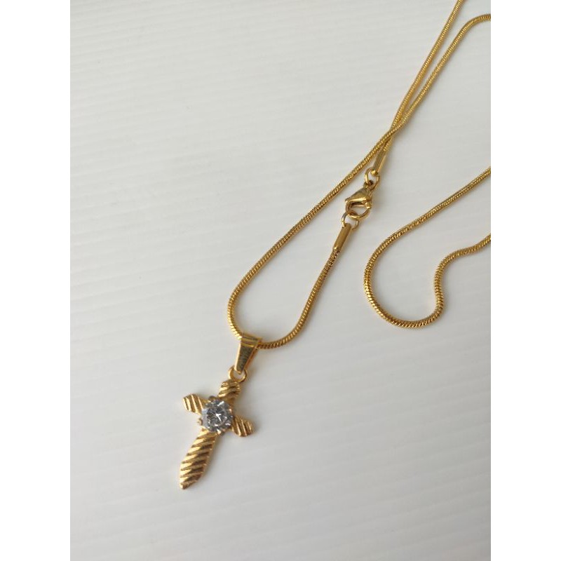 Kalung Salib Permata Import Kalung Rohani Kalung Titanium14