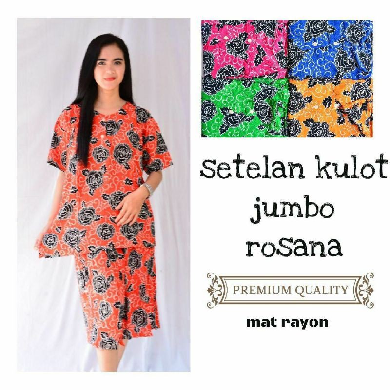 Baju Tidur Setelan Kulot Jumbo Rosana / Griya Batik Senja / Batik murah / baju tidur / baju wanita