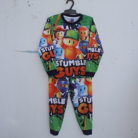 SETELAN STUMBLE GUYS ANAK LENGAN PANJANG CELANA PANJANG FULL PRINTING SETELAN ANAK 2-12THN