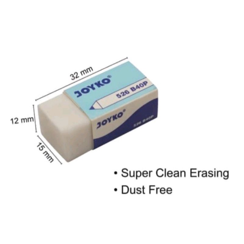 

Penghapus / Stip / Eraser Joyko Kecil B40 / B 40 / 526-B40P Putih