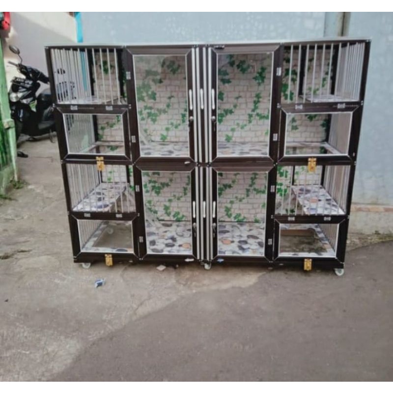 Kandang Kucing Alumunium 4 Kamar Jendela
