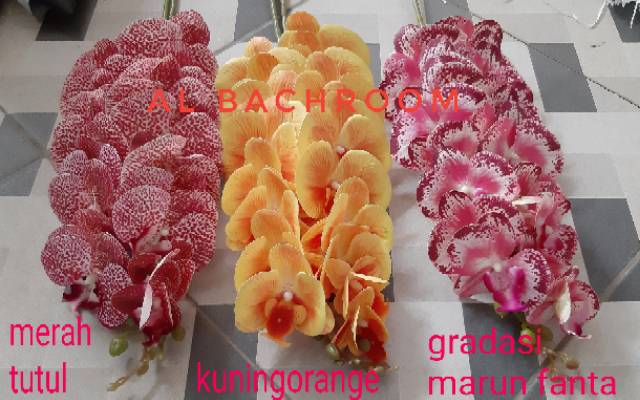 BUNGA ANGGREK LATEX K9 B8056 BESAR ANGGREK ARTIFICIAL KUPU KUPU HIASAN BUNGA ANGGREK PLASTIK DEKORASI RUMAH ORCHID WEDDING