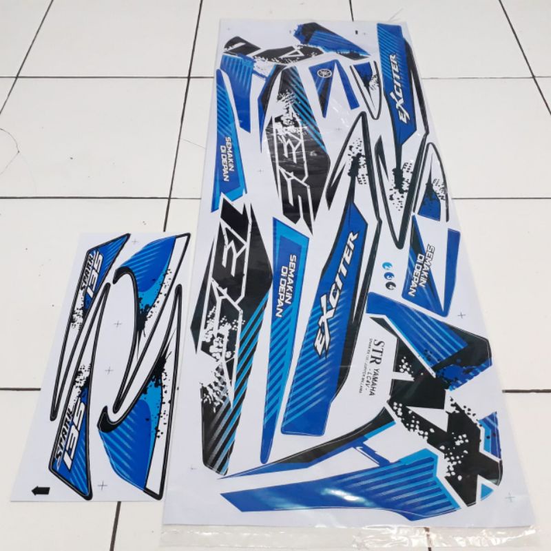 striping sticker variasi Yamaha Jupiter MX old spark 135 biru