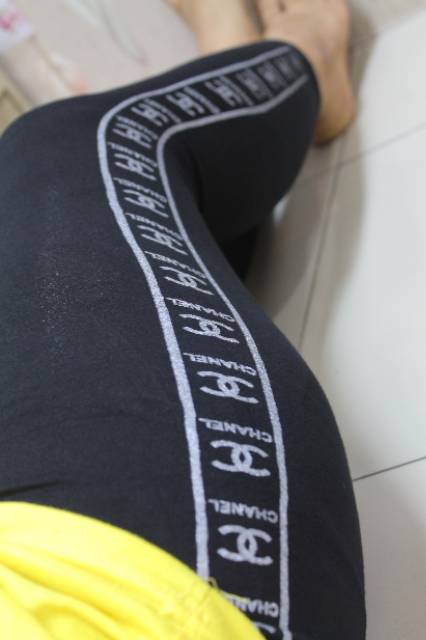 LEGGING IMPORT MURAH CHANEL SILVER / LEGGING MURAH