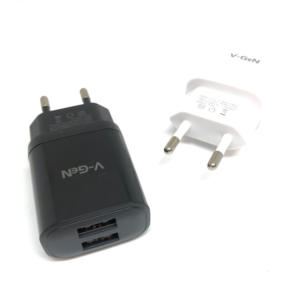 MINIGO 1pcs Travel Charger V-Gen VTC2-15 Batok Casan Kepala Charger Casan Vgen 2.4A 2usb
