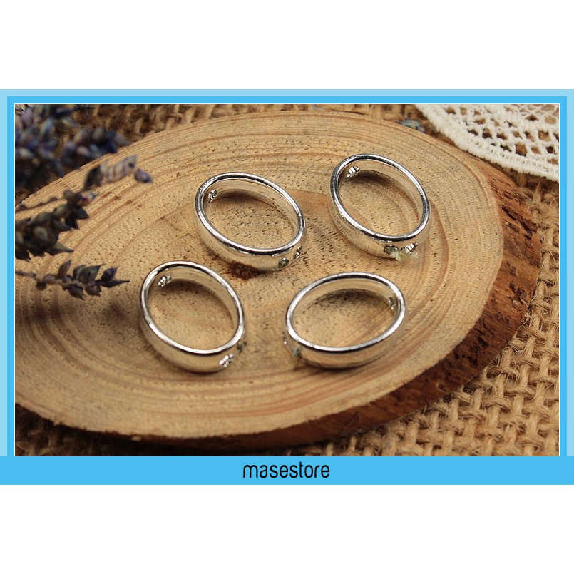 25 Buah Ring Oval Plastik 14 x 10 mm Silver M44 Masestore Craft