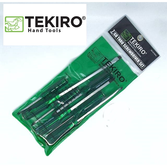 Tekiro Obeng Tembus Gagang Hijau Set 7 Pcs Ketok