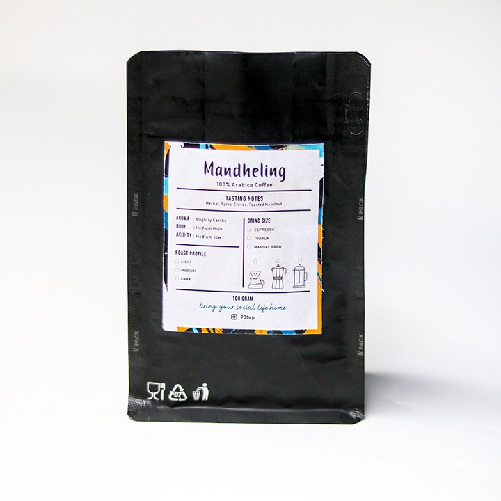 

93tup Coffee - Mandheling Arabica Roasted Beans 100g