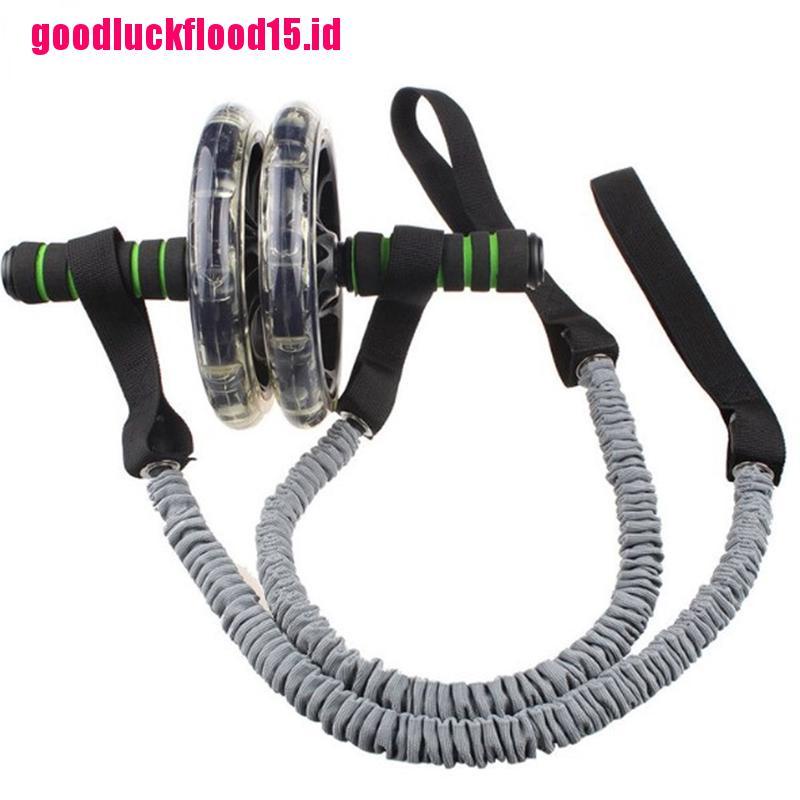 {LUCKID}1PC Pull Rope for Exercise Stretch Waist Abdominal Slimming Equip Roller Wheel