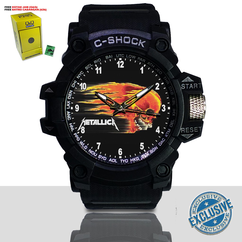 (EXCLUSIVE ) JAM TANGAN METALLICA WATER RESIST FREE BOX DAN BATREI - NO.7