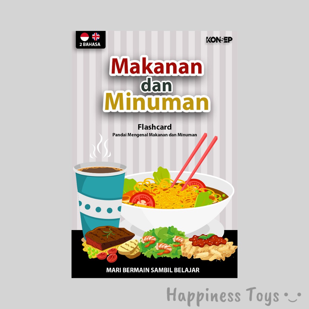 Flashcard Makanan dan Minuman - Mainan Edukasi Anak
