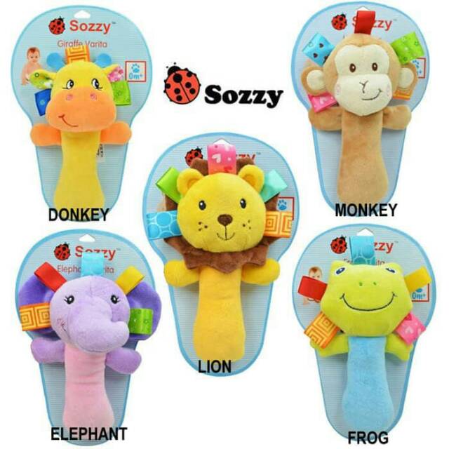 SOZZY Rattle Stick Rattle Bayi Mainan Bayi Krincingan Bayi Karakter