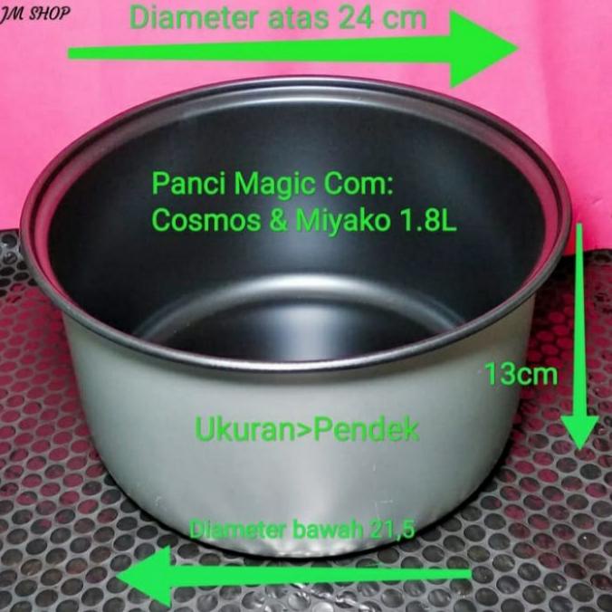 Produk Terbaik] panci magic com miyako,cosmos 1,8liter,Dalaman magic com cosmos