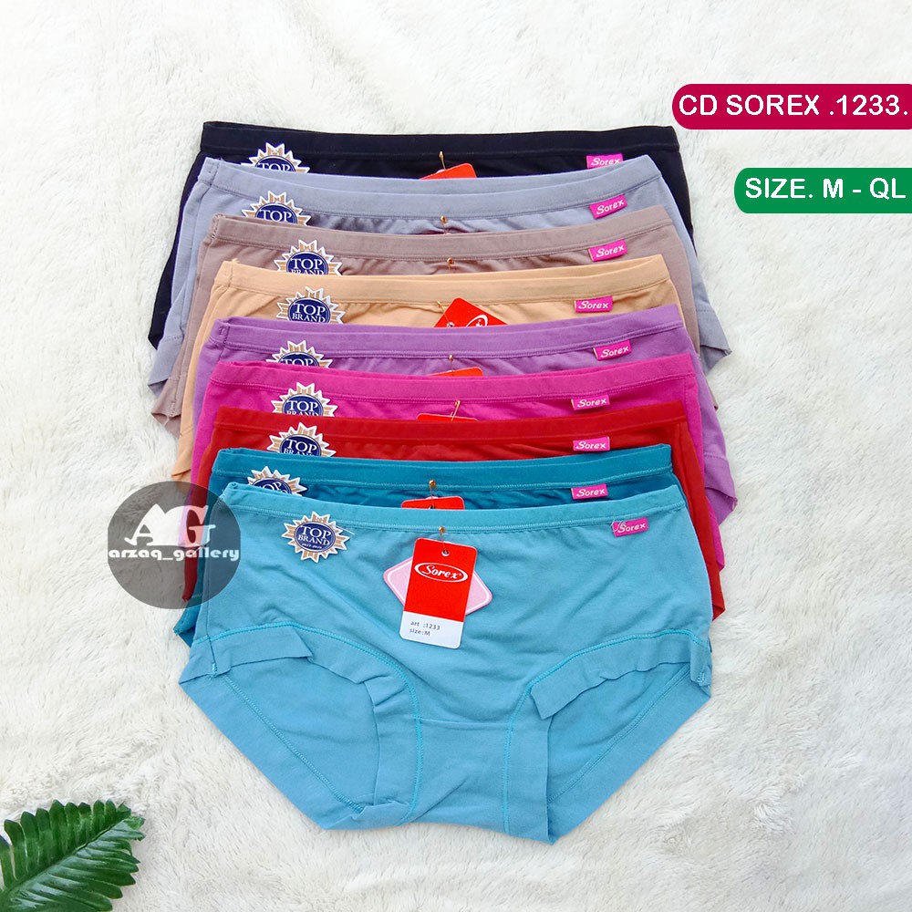 12 Pcs - CD Sorex 1233 | Celana dalam wanita sorex Soft &amp; Comfort