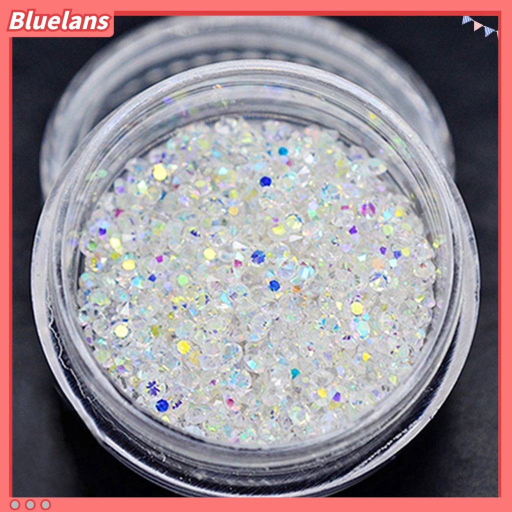 Bluelans 300Pcs / Kotak Stiker Kuku Mini Aksen Berlian Imitasi Untuk Dekorasi Manicure / Nail Art