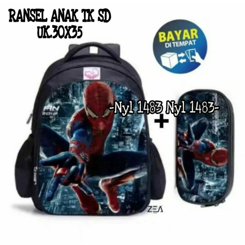 Ransel anak TK SD Avengers tas punggung anak laki-laki free tempat pensil