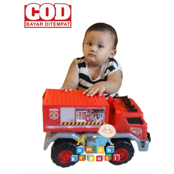MAINAN TRUCK BOX PEMADAM KEBAKARAN DAMKAR / MAINAN MOBIL BOX PEMADAM KEBAKARAN UKURAN BESAR