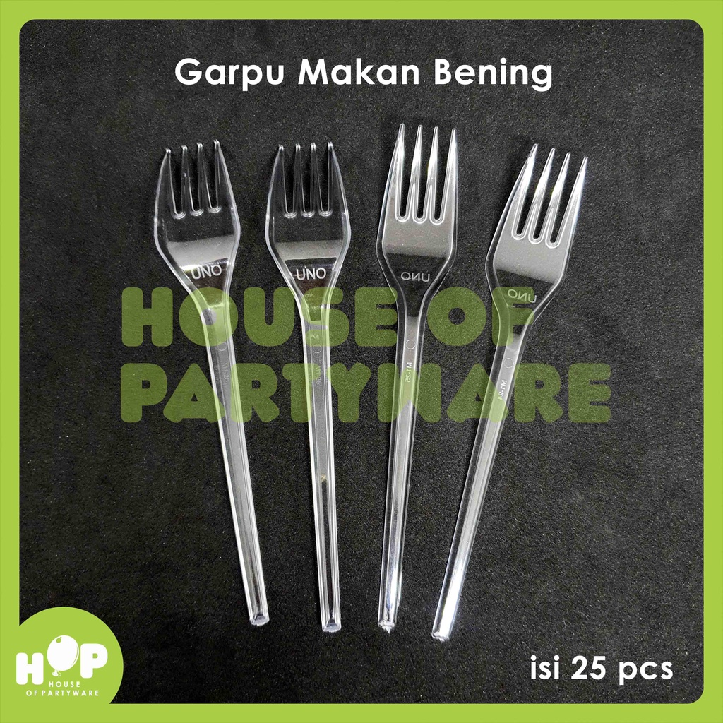 Jual Garpu Makan Bening Garpu Plastik Bening Kuat Kokoh Tebal Uno Isi