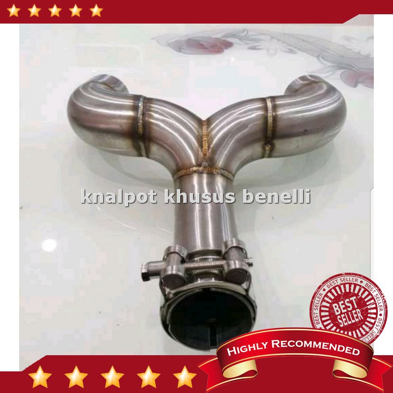 Jual Mid Pipe Slip on Y Benelli Bn 600 Tnt 600 Y Pipe Slip on Knalpot 2 inch dual Undertail