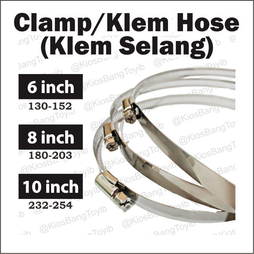 Clamp Hose/Klem Selang Kompor/Air/Kompresor Stainless Steel 6inch / 8inch / 10inch (Hose Clamp)