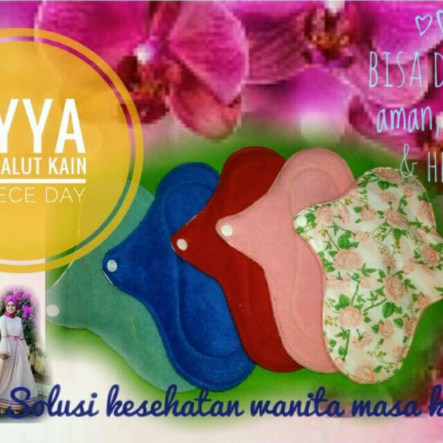 Pembalut kain inner FLEECE day Ayya (6 lembar) daya serap lebih banyak&amp;staydry