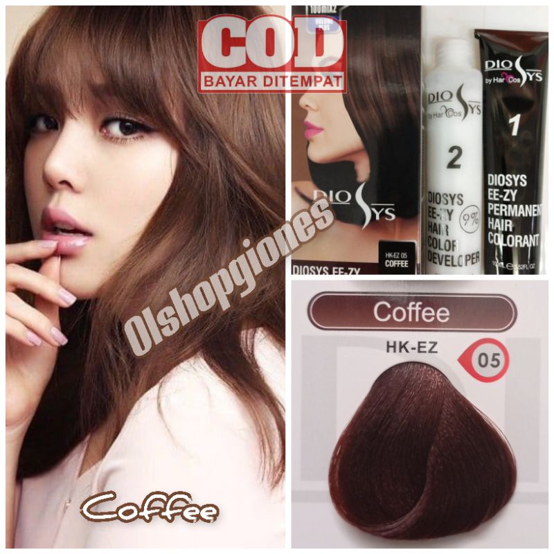 Diosys Hair Color cat rambut Coffee coklat kopi sepaket oxydant developer