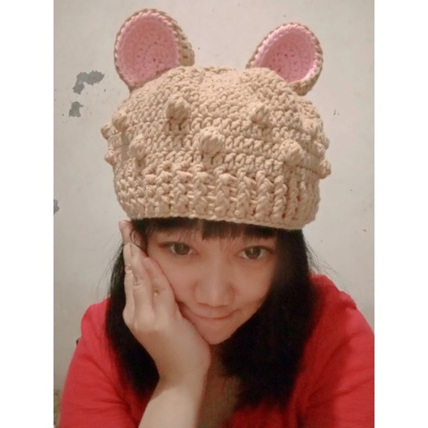 topi/kupluk/topi rajut/topi dewasa/topi lucu/topi kuping