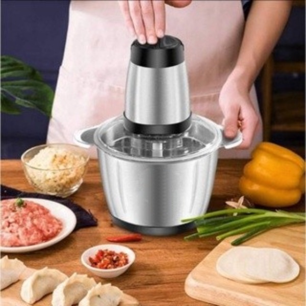 Barnik88 Blender Stainless Steel 4 Mata Pisau Food Chopper Anti Karat Hand Blender Press Alat Penggiling Daging Multifungsi