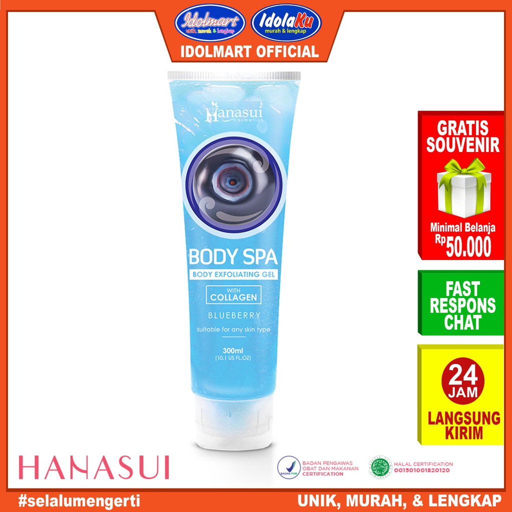 IDOLAKU Hanasui Body Spa Exfoliating Gel Blueberry With Collagen