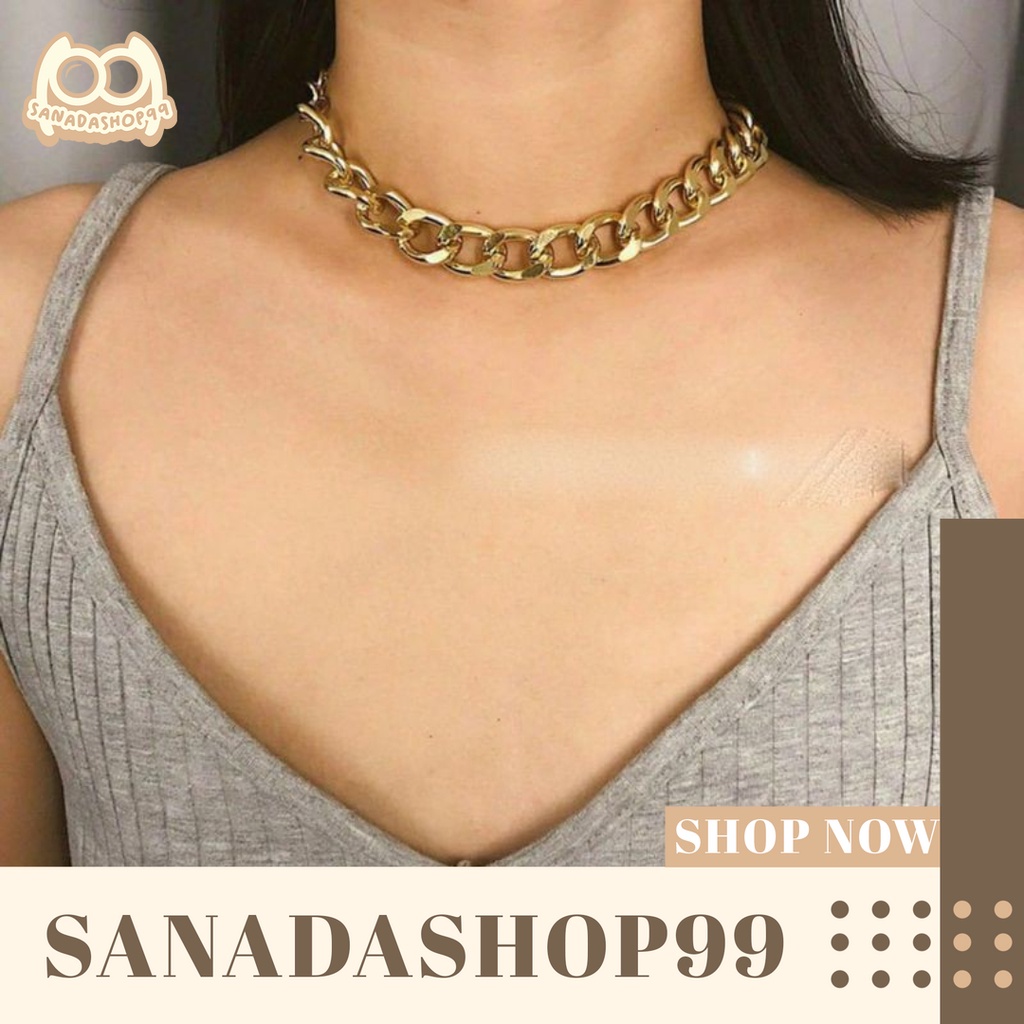 (ACC31)Kalung Choker Bahan Rantai Tebal Kalung Retro Cocok Untuk Menghandiri Pesta Maupun Sehari Hari