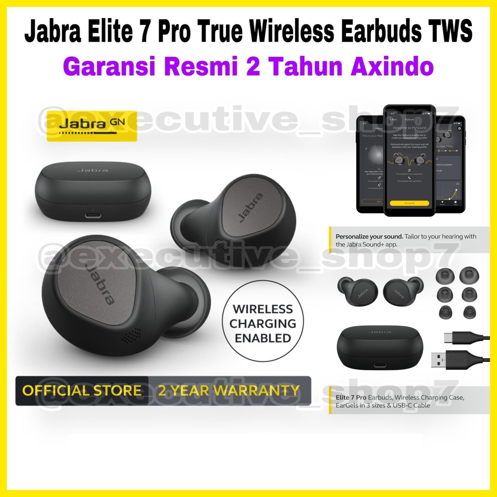 Jabra Elite 7 Pro True Wireless Earbuds TWS Garansi Resmi 2 Tahun Axindo