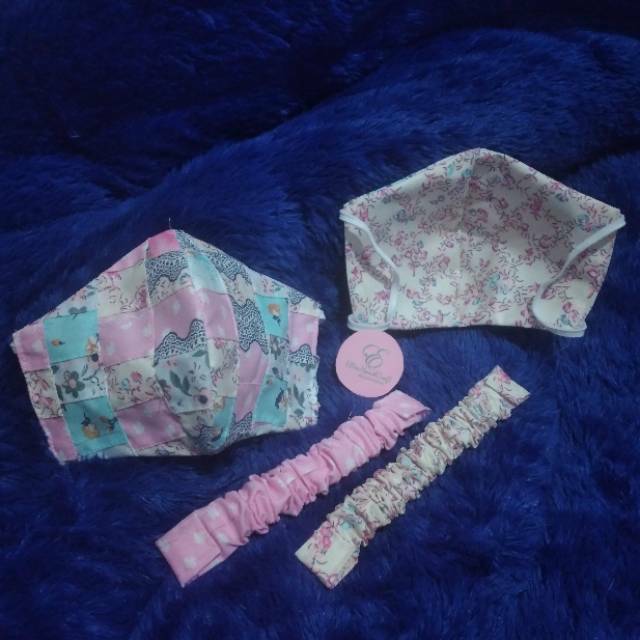 Po Masker Dan Konektor Hijab Shabby Chic Patchwork