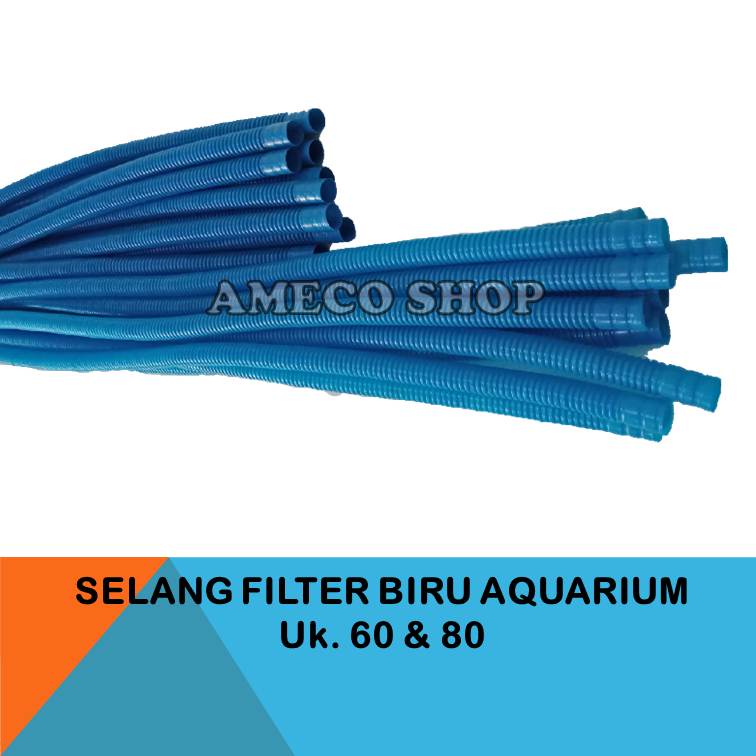 Selang Spiral Biru Filter Aquarium ukuran 60 dan 80