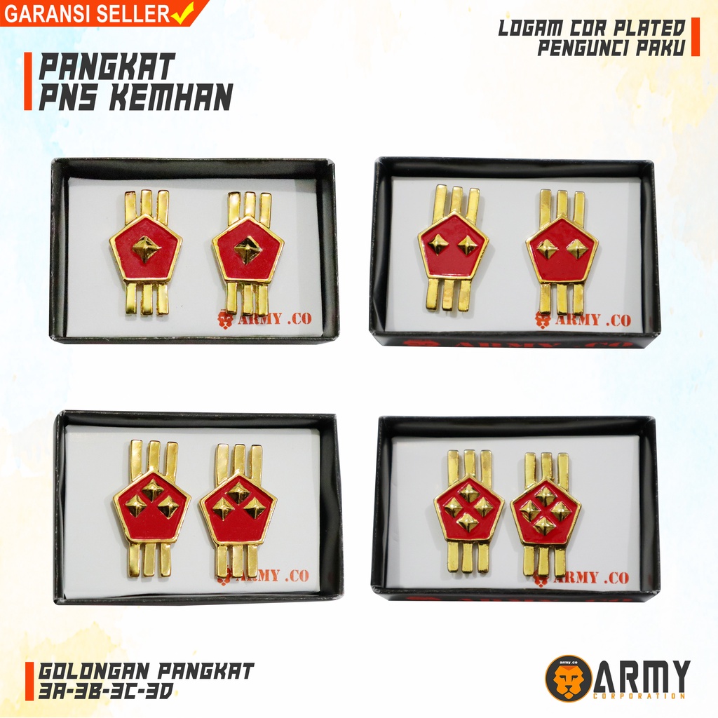 PANGKAT PNS KEMHAN GOLONGAN 3A 3B 3C 3D /EMBLEM PIN KEMHAN