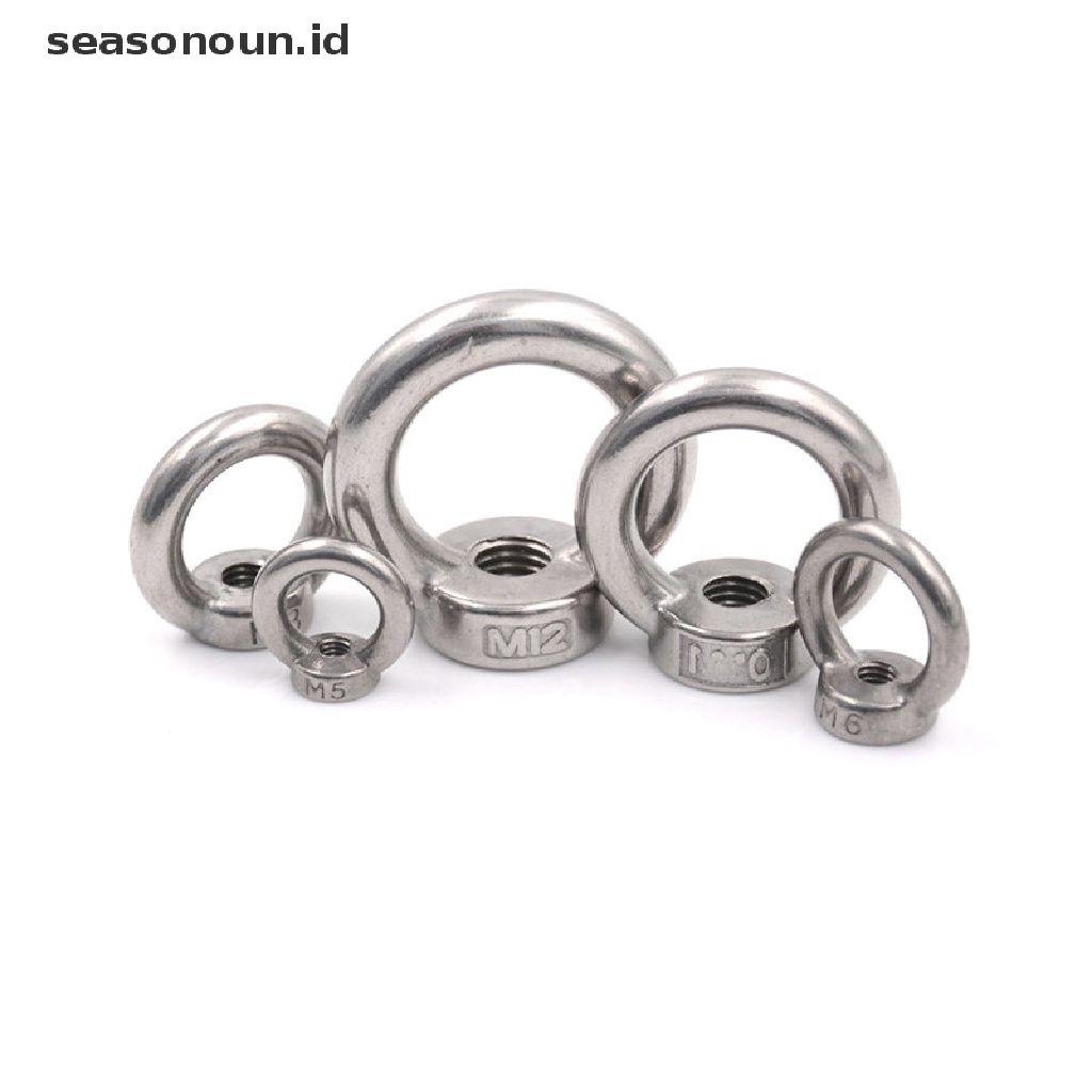 【seasonoun】 M5/M6/M8/M10/M12 304 Stainless Steel Lifting Eye Nut Ring Shape Nuts .