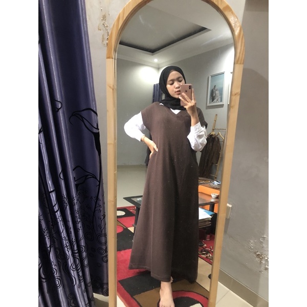 AUTHENTIC_VEST DRESS MANGO KNIT