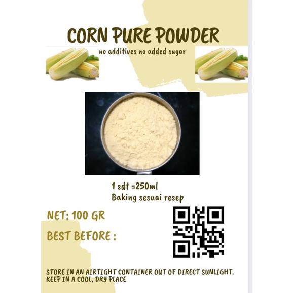 

CORN POWDER PURE 100 GR MURNI 100%