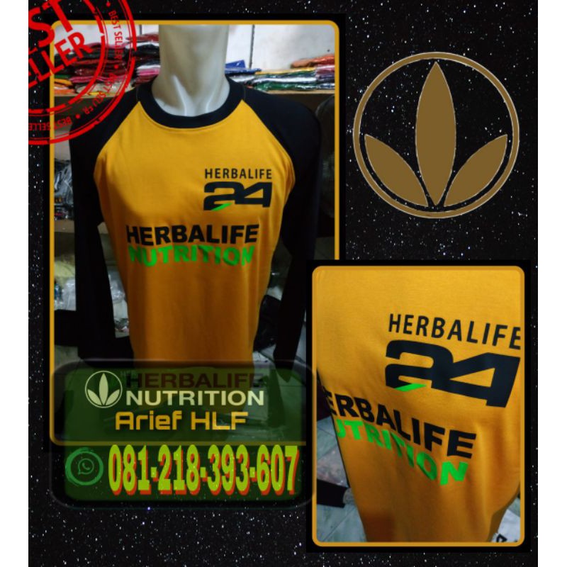 SALE RAGLAN HERBALIFE KAOS HERBALIFE WANITA KUNING-HITAM