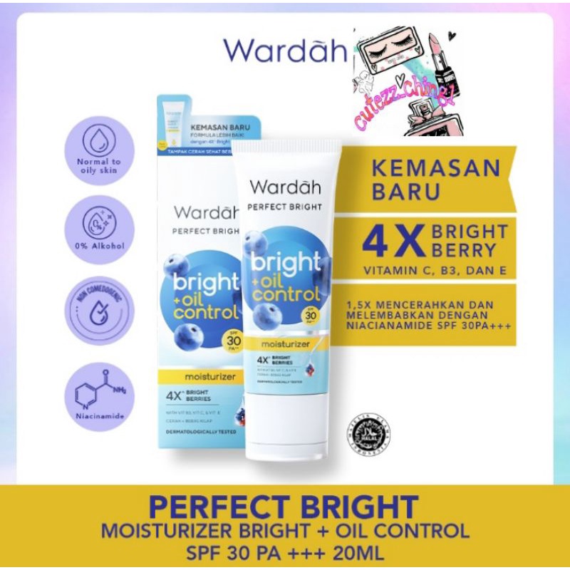 ☃Cutezz_Ching1☃&quot;NEW&quot;Wardah Perfect Bright Moisturizer SPF 30 pa++++/Smooth Glow 20ml