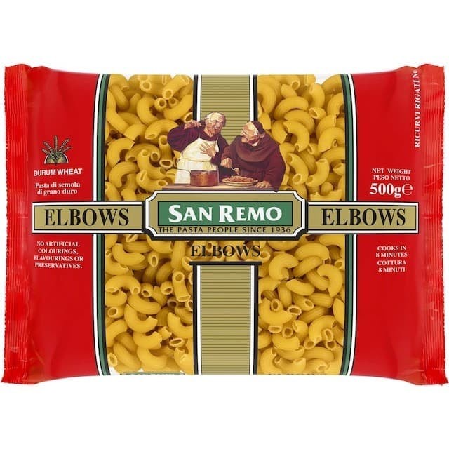 

pasta-aneka- san remo pasta elbow 500gr -aneka-pasta.