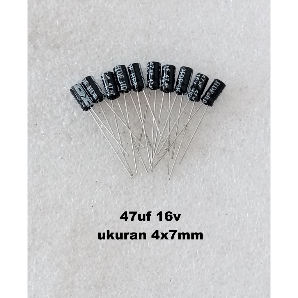 Capacitor Elco 47uf 16v 4x7 10pcs