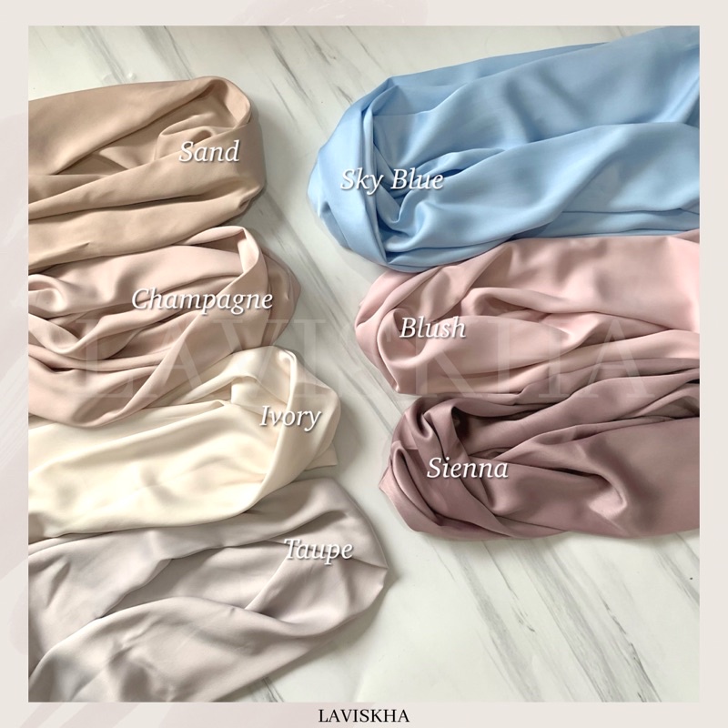 Premium Silk Scarf Lafiye Pashmina Satin Polos Glossy Malay